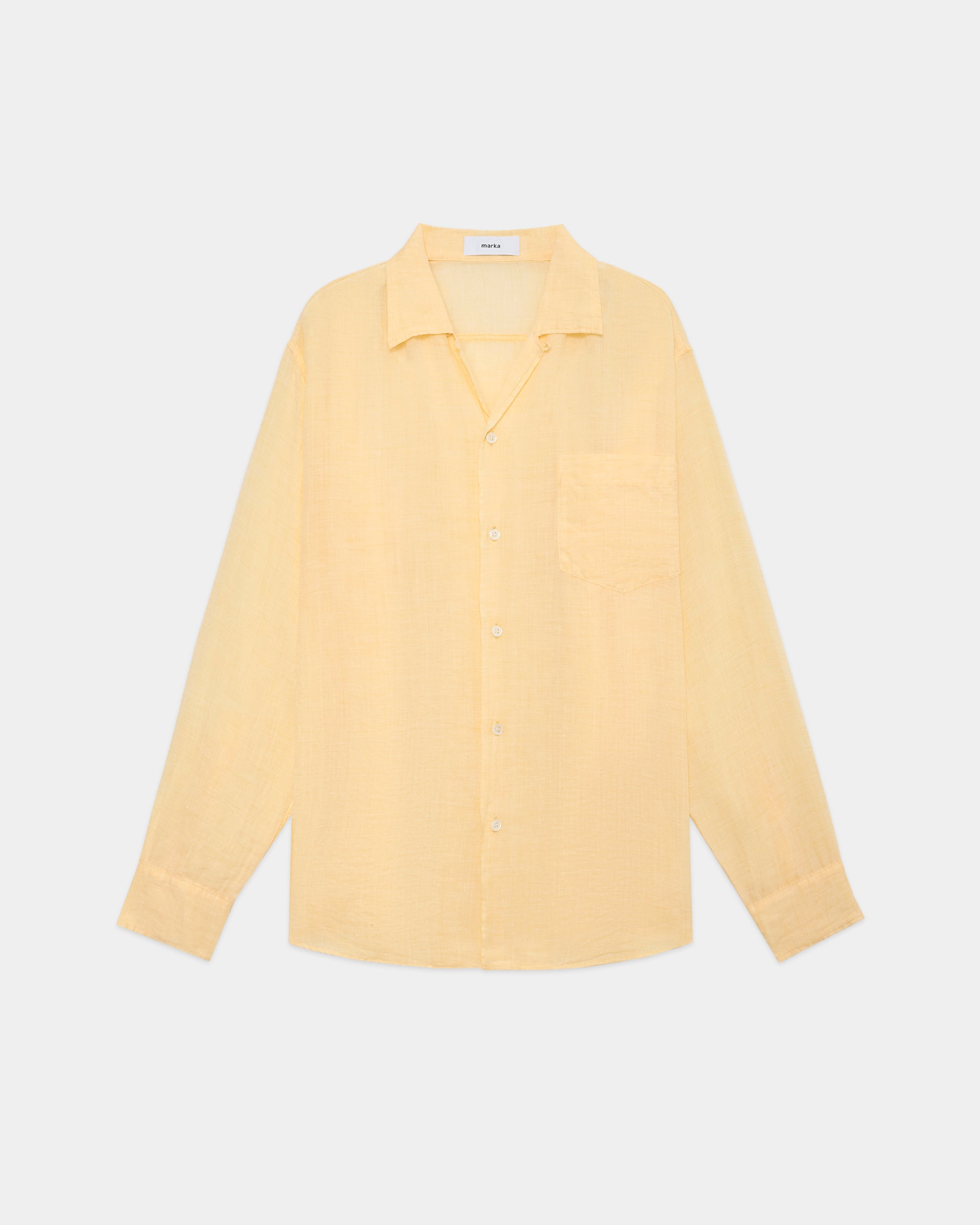 ラミーシャンブレー / オープンカラー L/S シャツ, Orange
