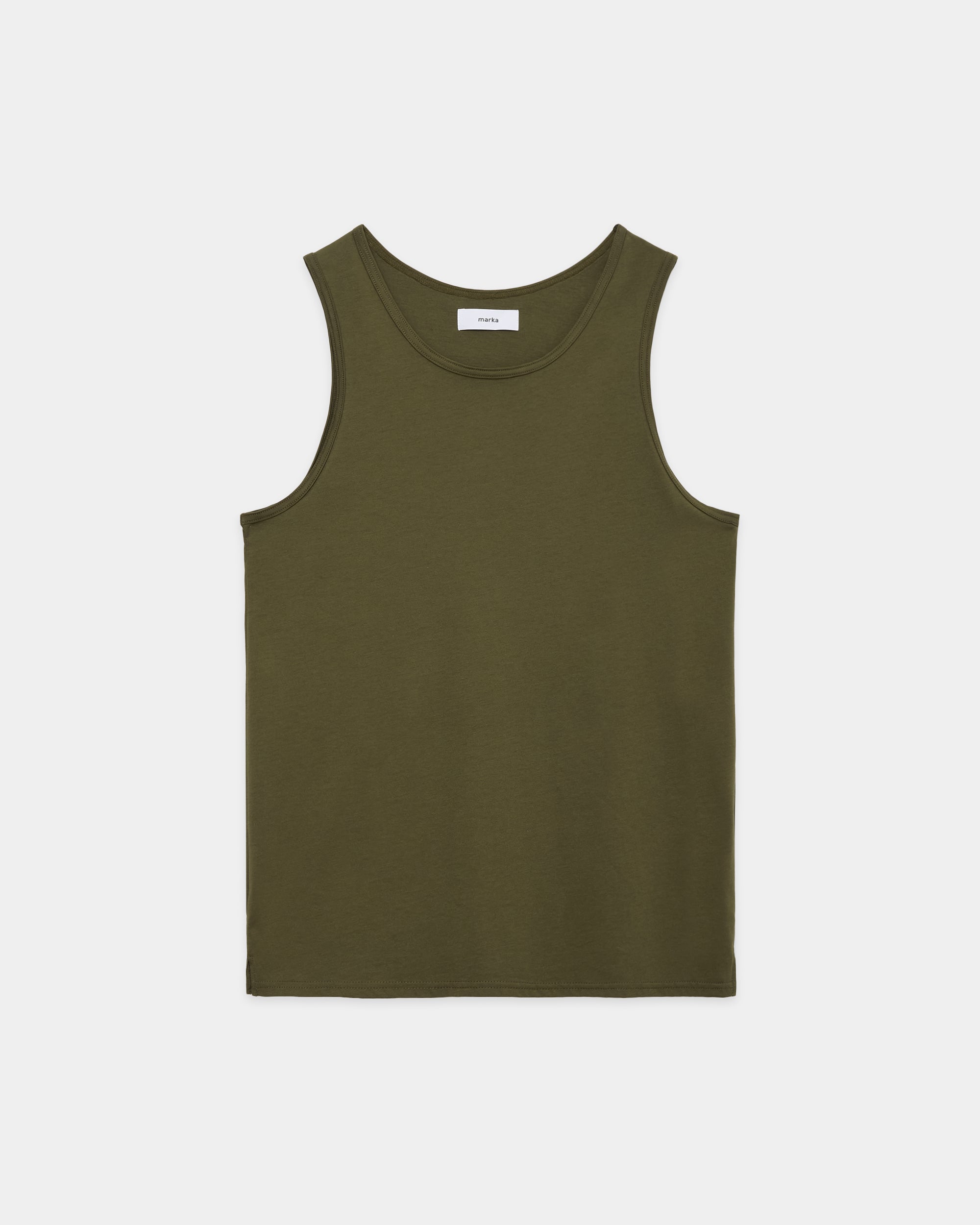オーガニックコットン72/2強燃天竺 / タンクトップ, Olive