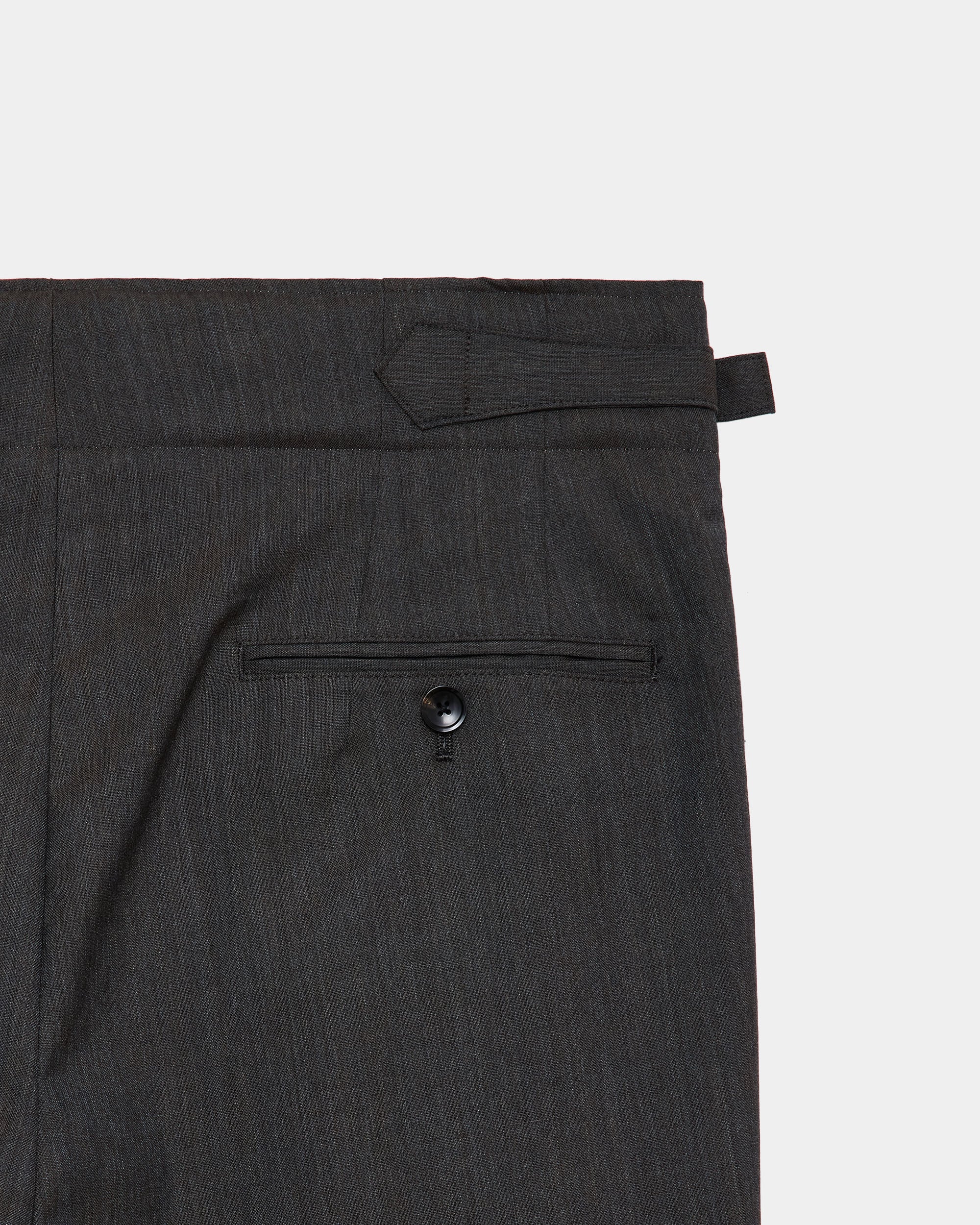 2/60 Wool Tropical Melange / Double Pleated Military Trousers, Brown Gray