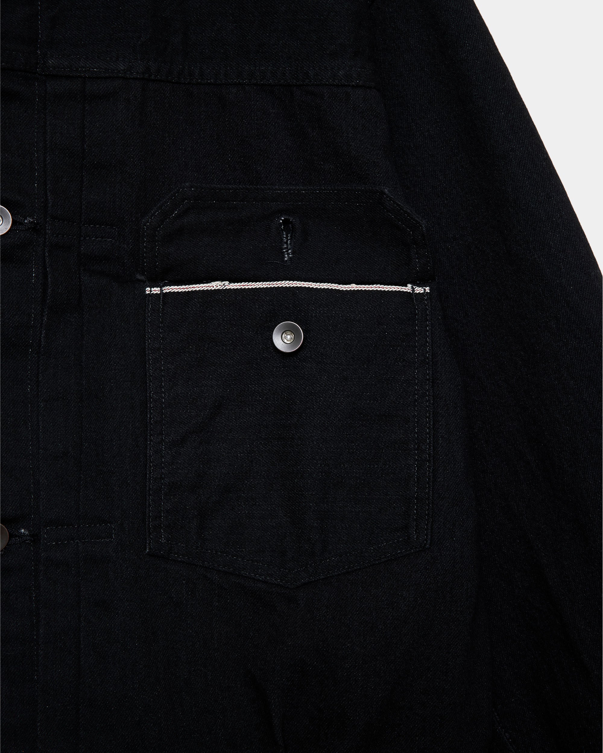 Organic Cotton 13.5oz Selvedge Denim / Type-1 Denim Jacket, Black O.W