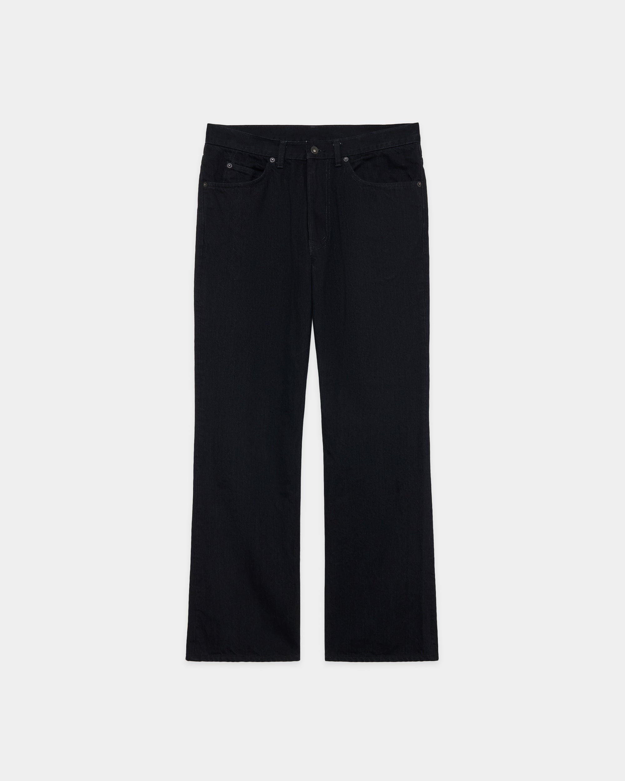 【PARKING別注】オーガニックコットン13.5ozセルビッチデニム / スライトフレアジーンズ, Black O.W