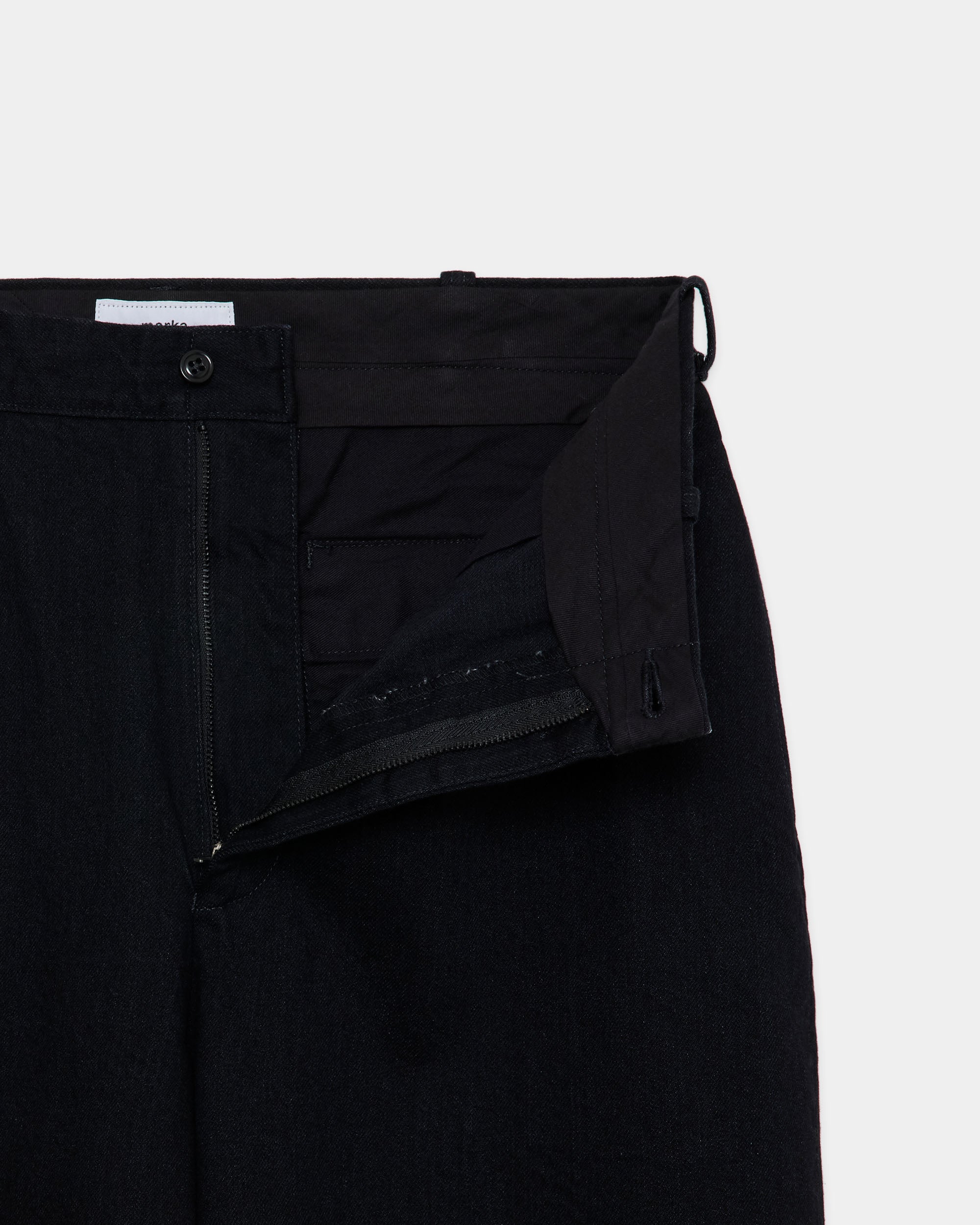 Organic Cotton 13.5oz Selvedge Denim / U.S.Army Trousers, Black O.W