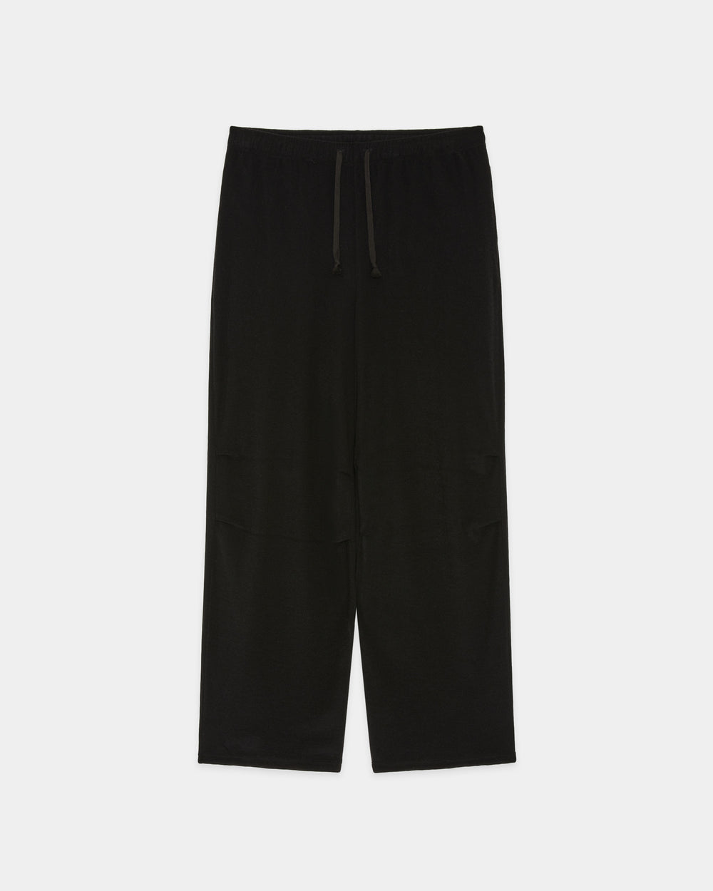 Super 140s Washable Wool Pile Knit / Tucked Knee Training Pants, Black