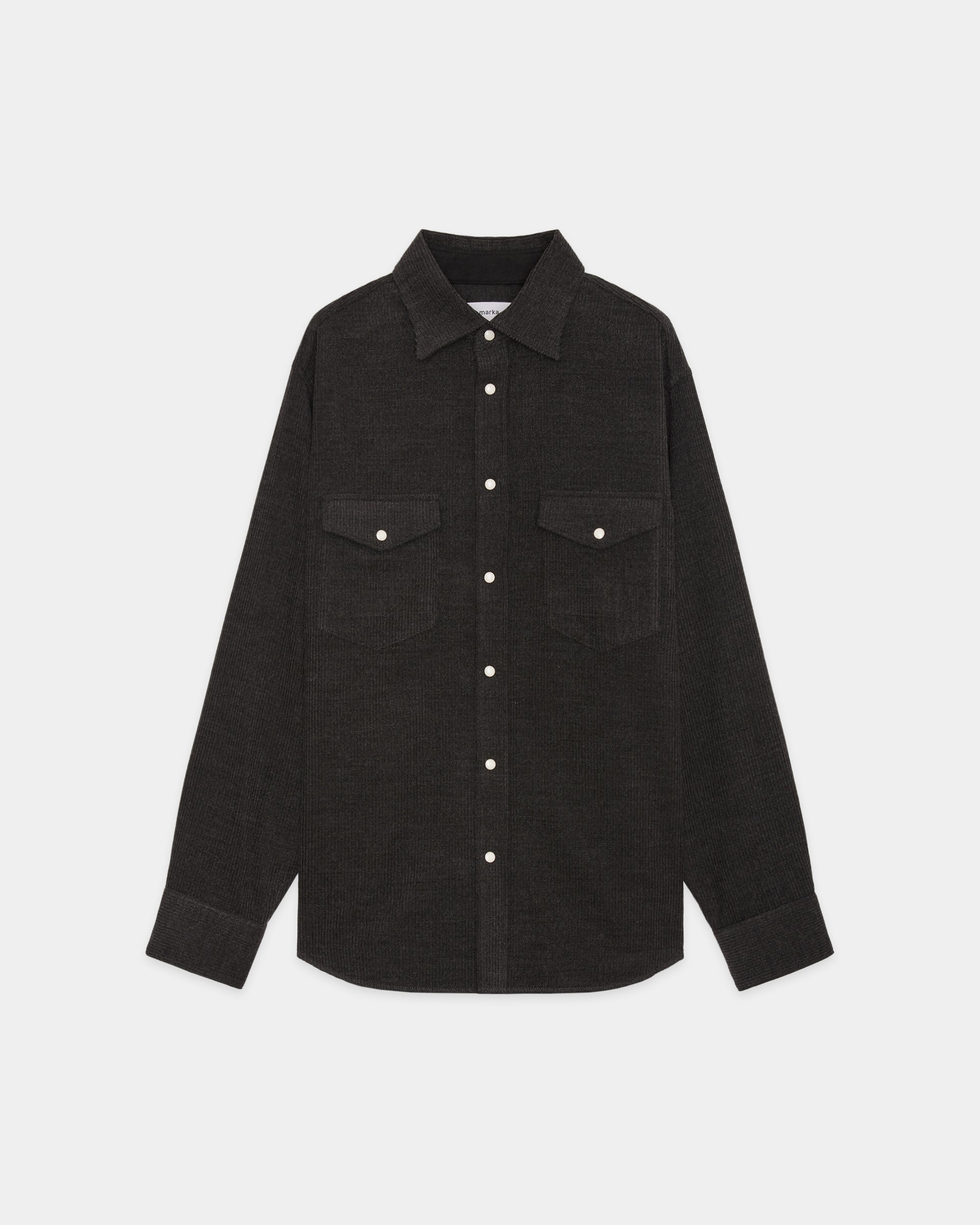 Super 120s Wool Corduroy / Cowboy Shirt, Top Gray