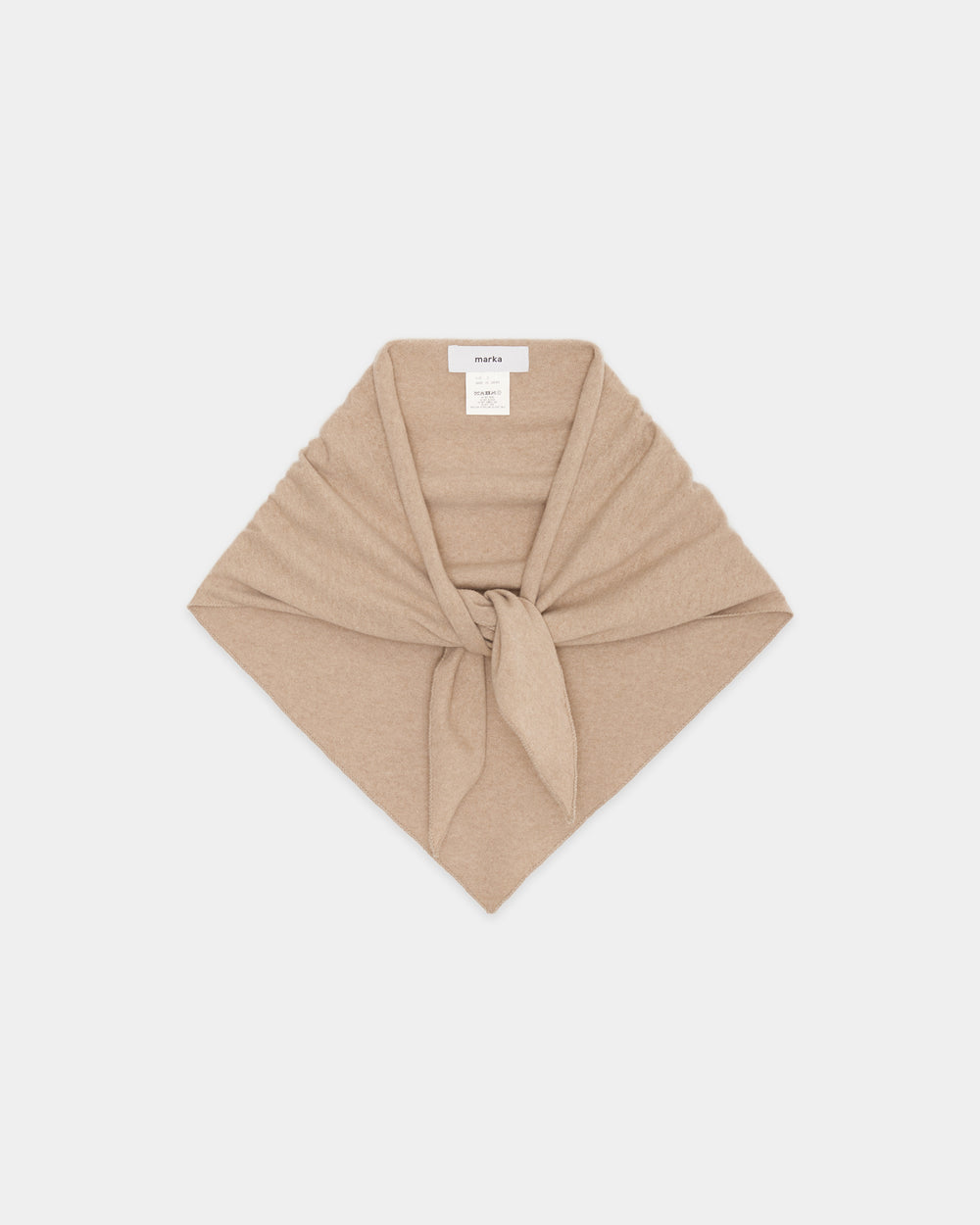 Super 180s Milled Wool Jersey / Triangle Scarf, Beige