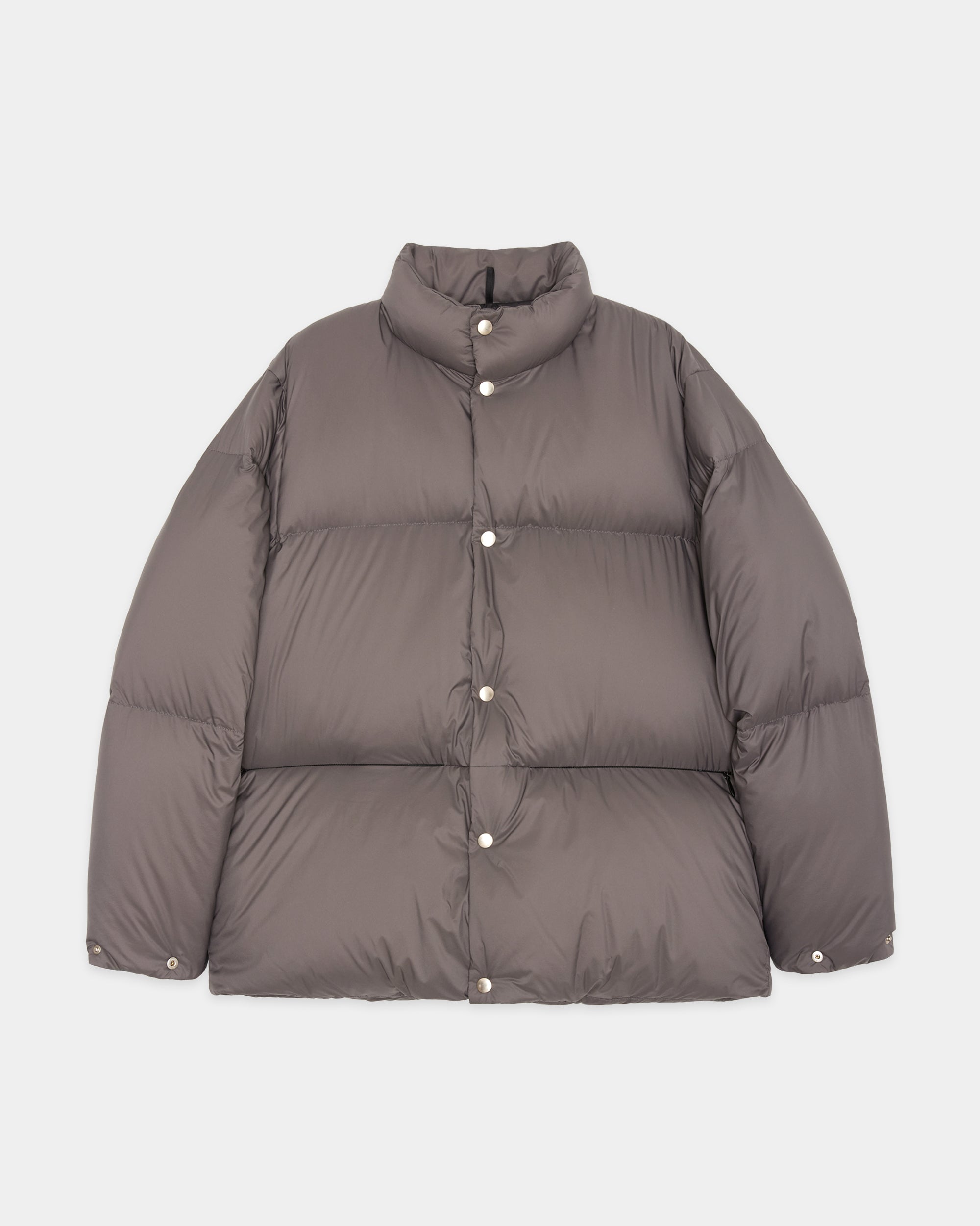 Recycled Nylon Mini Ripstop / Down Jacket, Gray