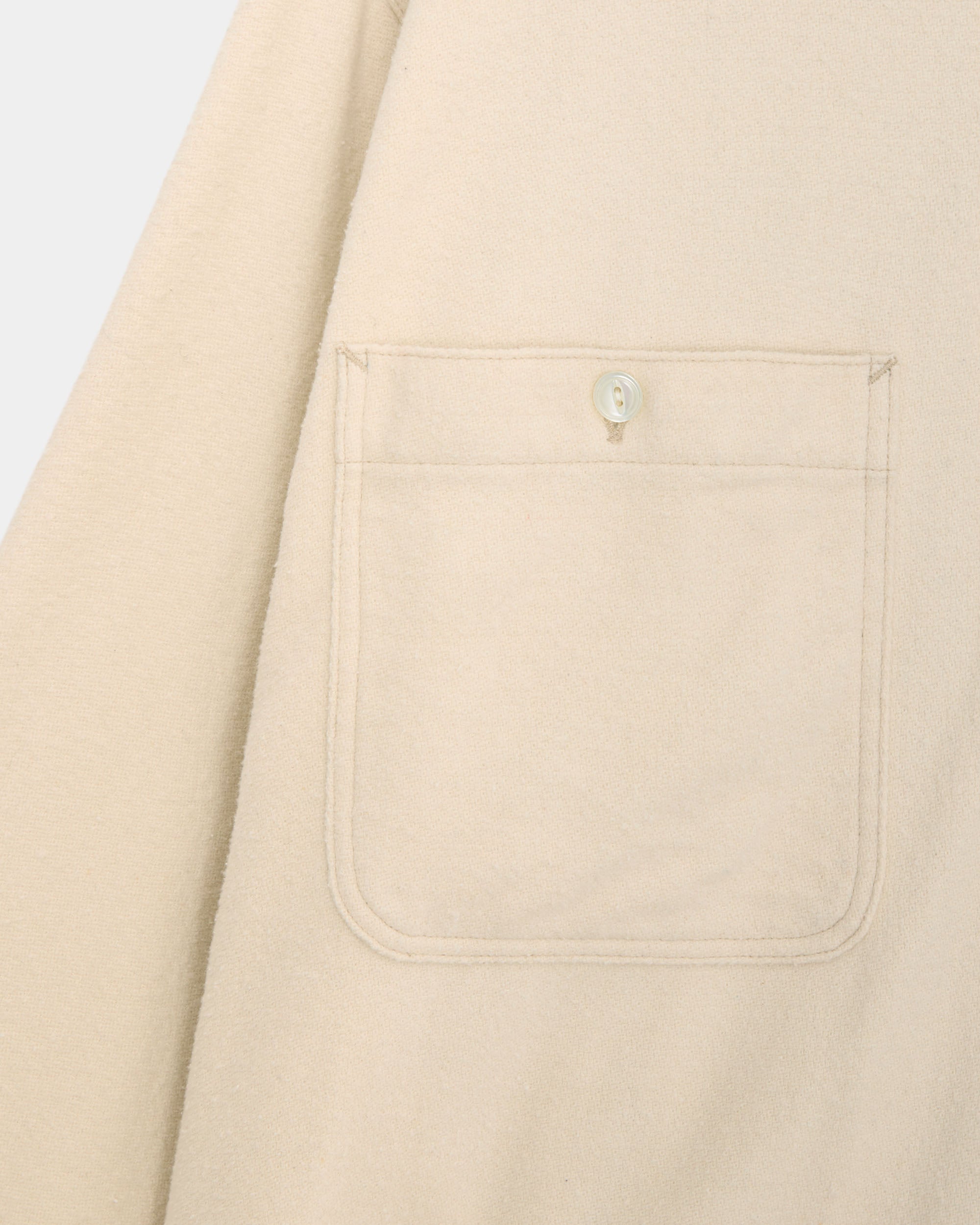 Silk Flannel / Utility Shirt, Ecru