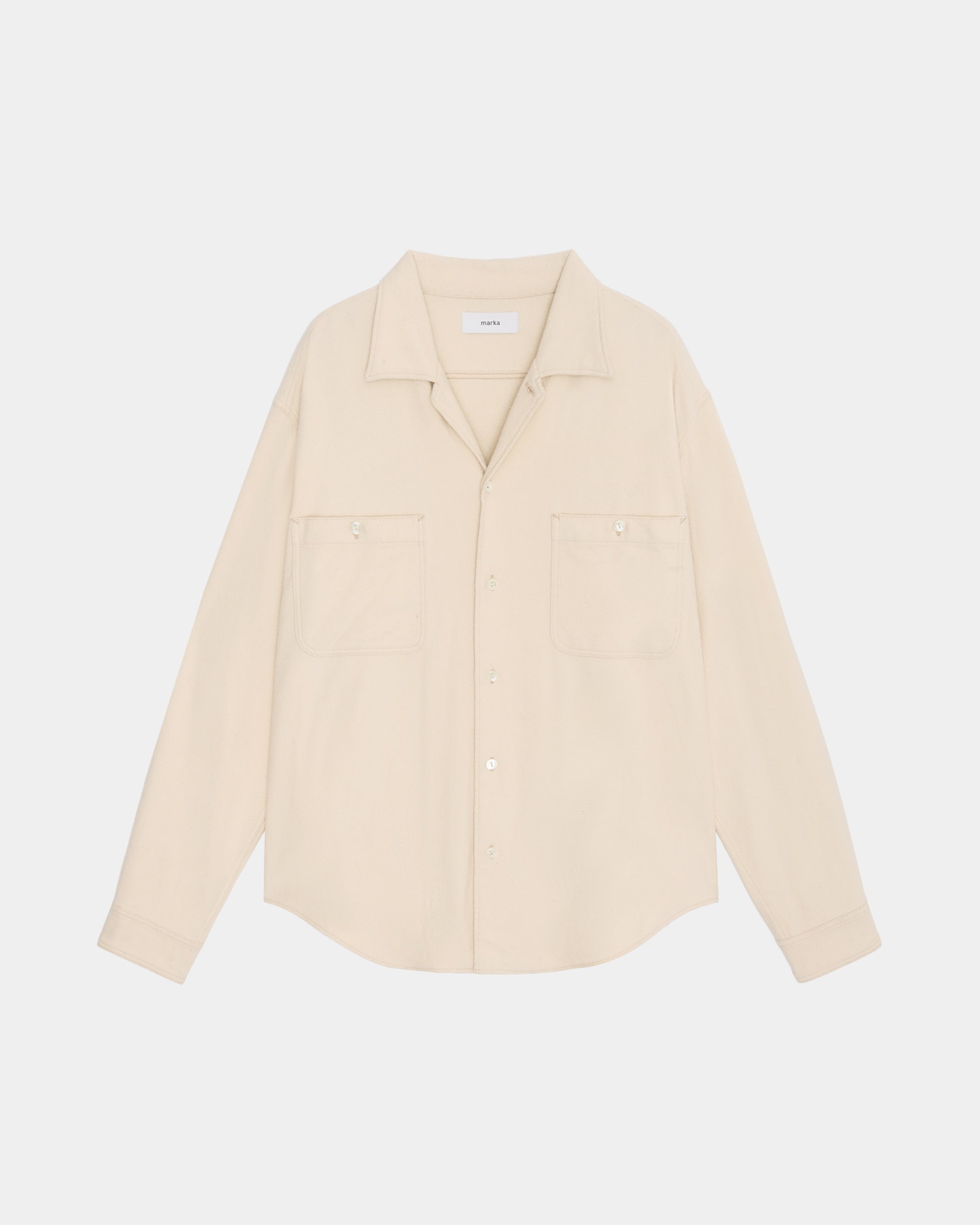 Silk Flannel / Utility Shirt, Ecru