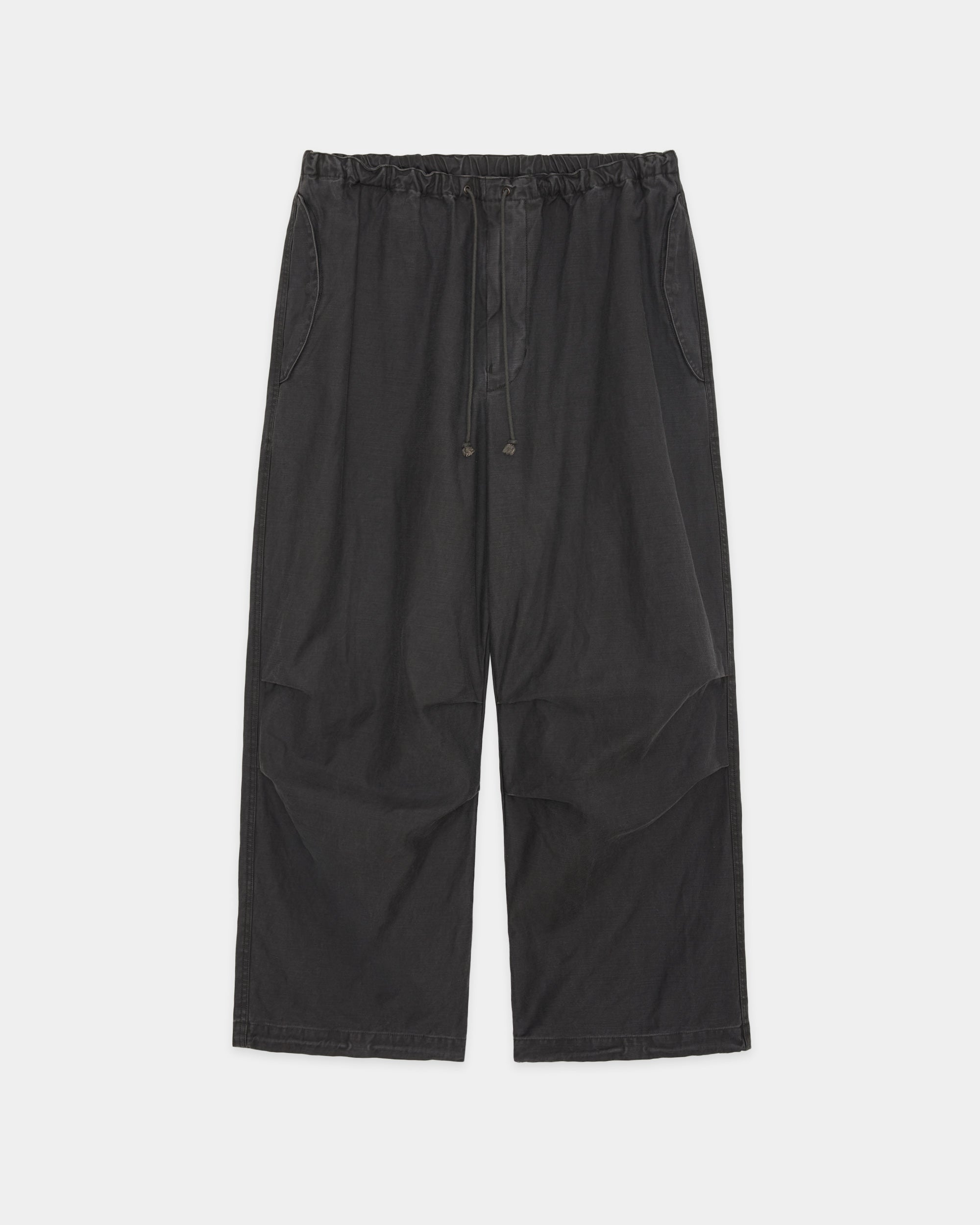 Organic Cotton Back Satin / Wide Over Pants, Black