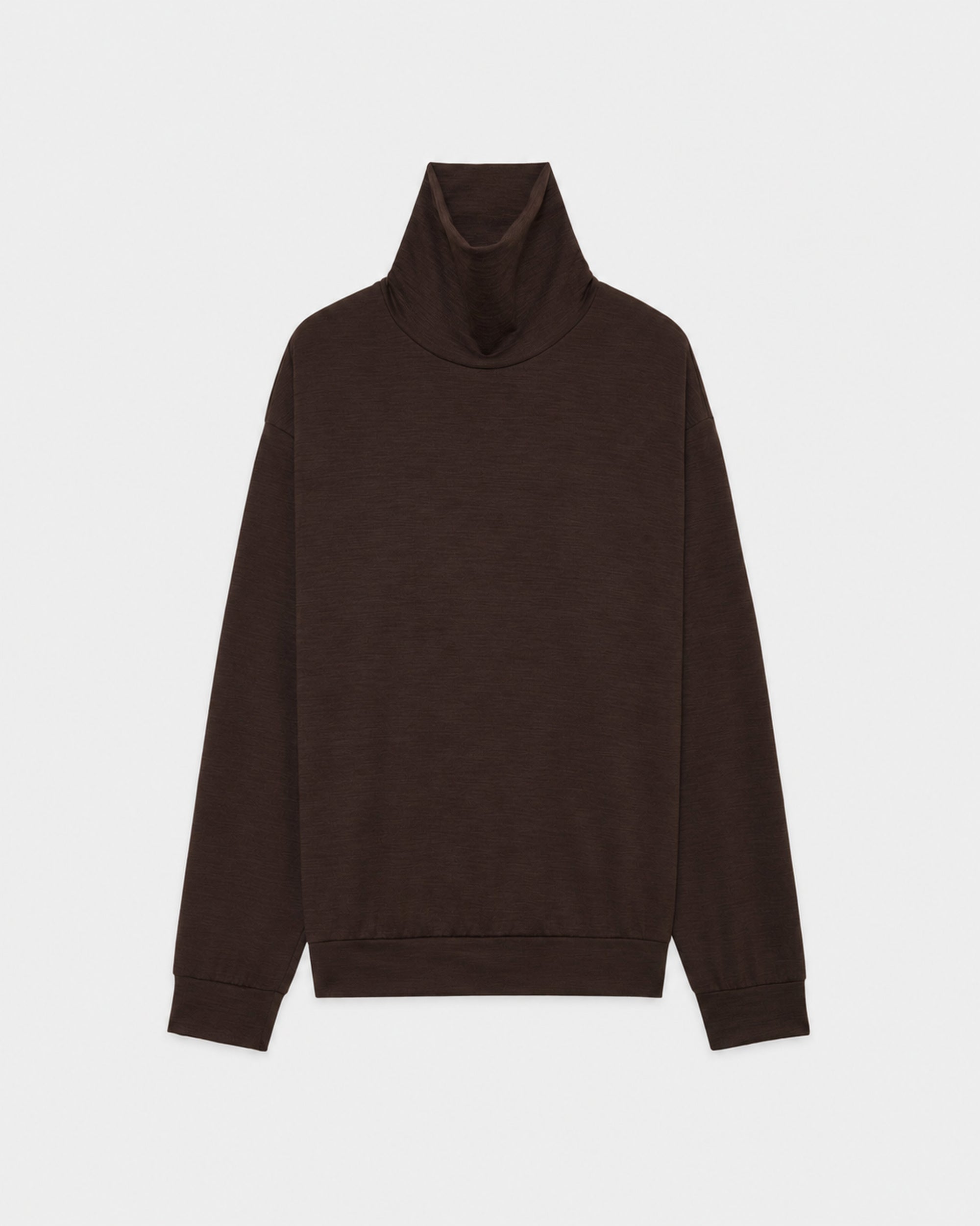 【PARKING別注】スーパー100s ウォッシャブルウール天竺 / タートルネック, Dark Brown