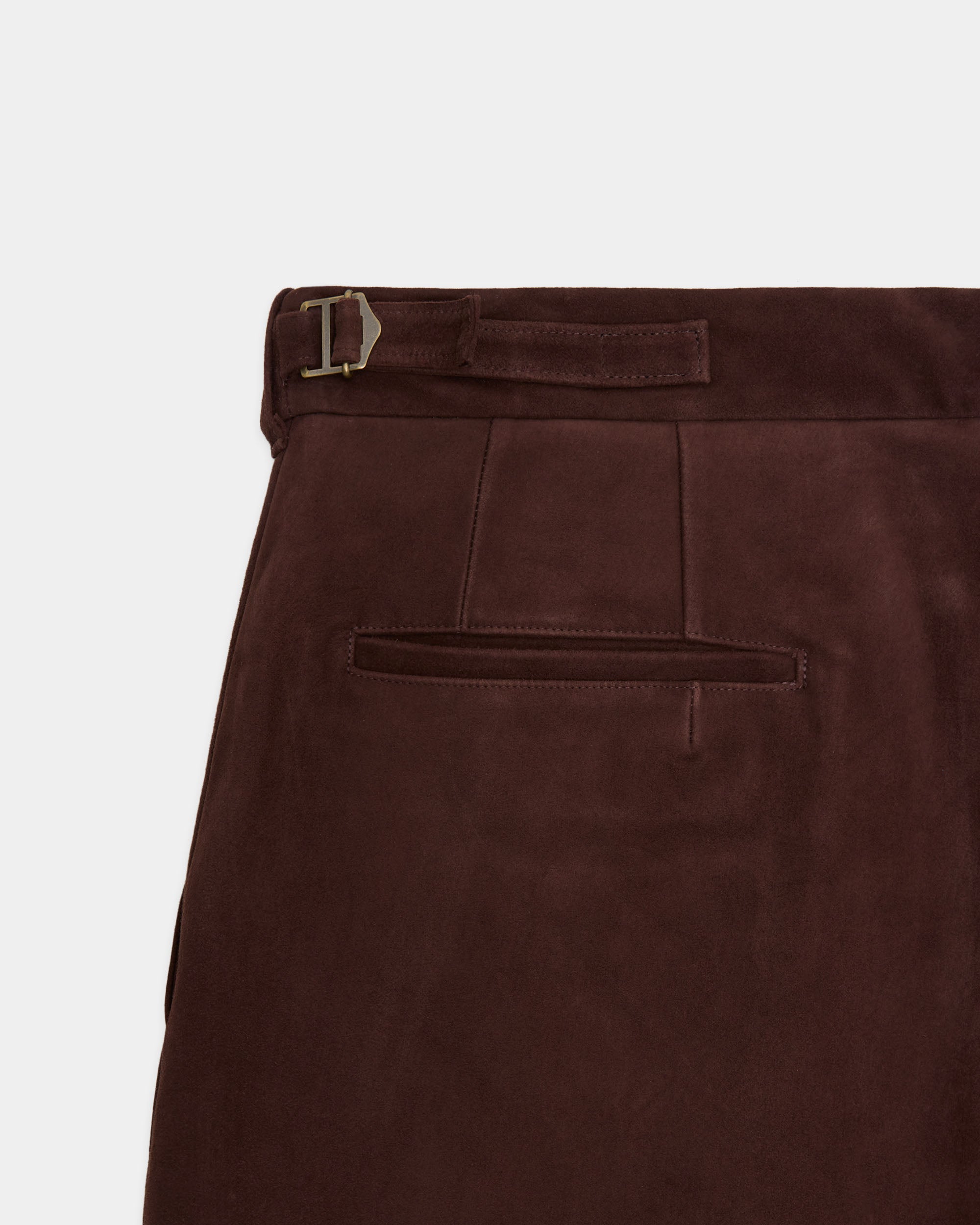 【PARKING別注】ゴートスエード / シングルプリーツワイドトラウザーズ, Brown
