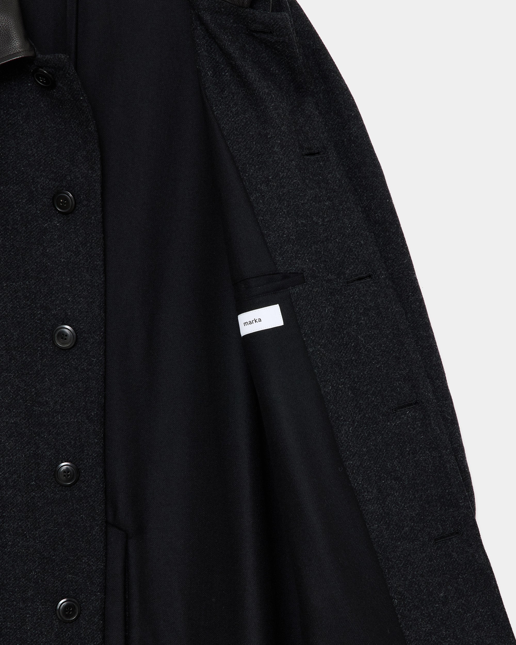 【STUDIOUS Exclusive】British Wool Tweed / Walk Around Overcoat, Black