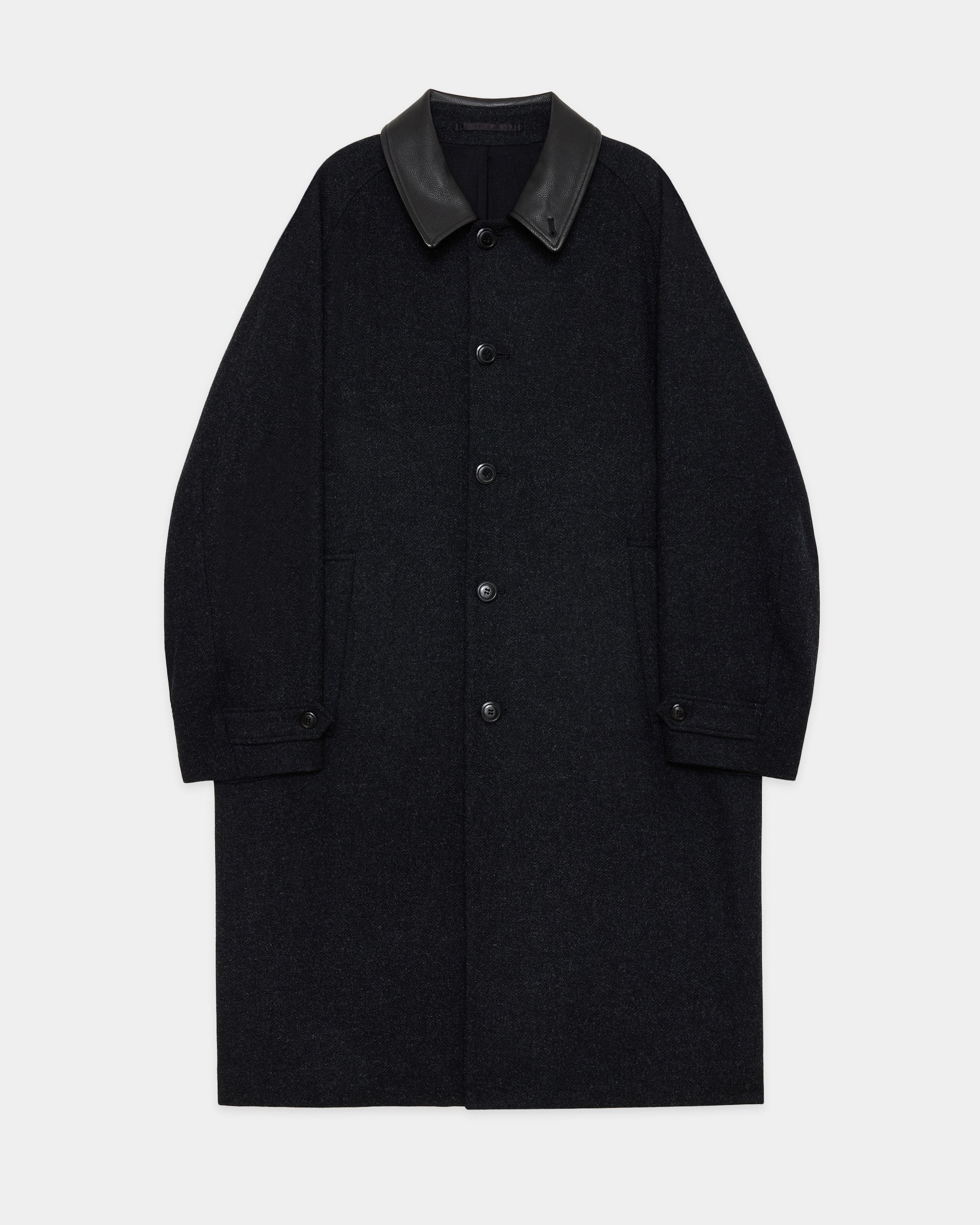 【STUDIOUS Exclusive】British Wool Tweed / Walk Around Overcoat, Black