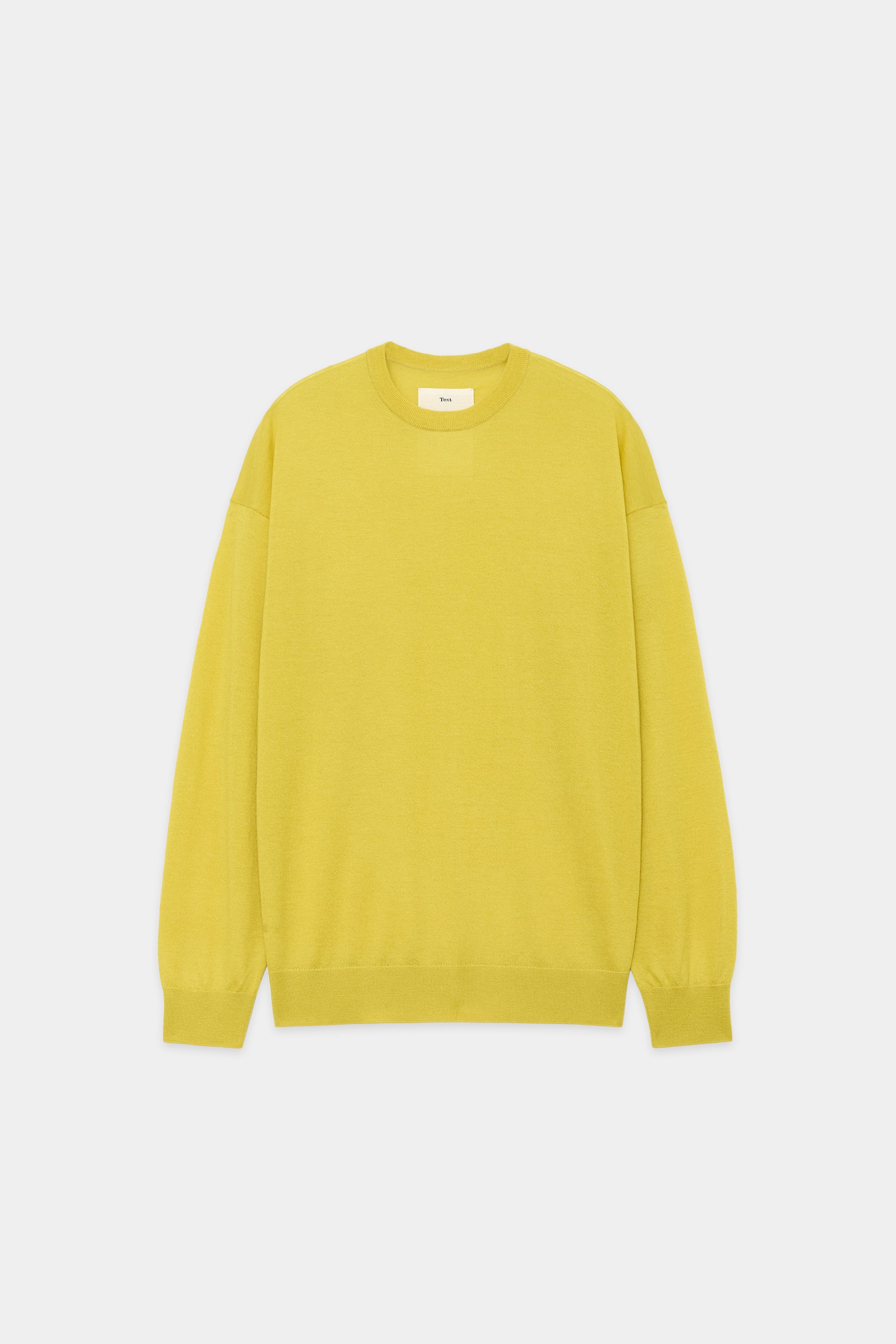 カシミヤ 18ゲージ クルーネック ニット, Yellow